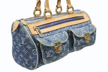 Load image into Gallery viewer, LOUIS VUITTON ルイヴィトン ネオスピーディ ハンドバッグ M95019 モノグラム デニム インディゴブルー ゴールド金具 美品 中古 4b006624