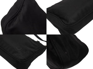 PRADA プラダ ハンドバッグ アクセサリーポーチ トライアングルロゴ イタリア製 ナイロン ブラック シルバー金具 美品 中古 4b006625