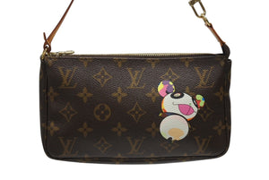 極美品 LOUIS VUITTON ルイヴィトン ポシェット アクセソワール パンダ M51981 モノグラム アクセポ ハンドバッグ 村上隆 中古 4b006629