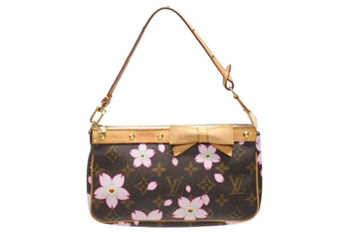 極美品 LOUISVUITTON ルイヴィトン ポシェット アクセソワール アクセサリーポーチ M92006 モノグラム チェリーブロッサム 村上隆 中古 4b006633