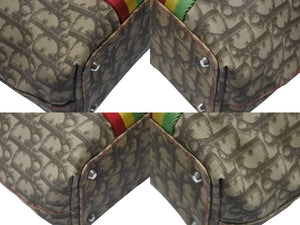 CHRISTIAN DIOR クリスチャンディオール ラスタライン トロッター トートバッグ 11-MA-0034 ベージュ ラスタカラー 美品 中古 4b006634