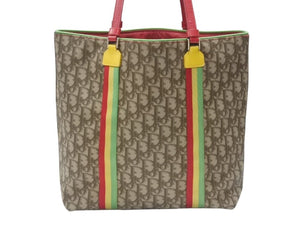 CHRISTIAN DIOR クリスチャンディオール ラスタライン トロッター トートバッグ 11-MA-0034 ベージュ ラスタカラー 美品 中古 4b006634