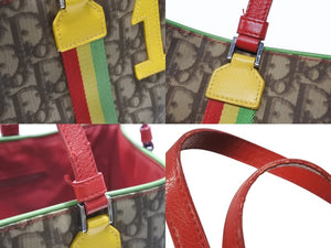 CHRISTIAN DIOR クリスチャンディオール ラスタライン トロッター トートバッグ 11-MA-0034 ベージュ ラスタカラー 美品 中古 4b006634