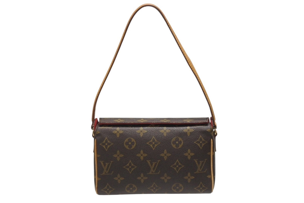 LOUIS VUITTON ルイヴィトン ハンドバッグ レシタル モノグラムキャンバス M51900 ゴールド金具 ブラウン 美品 中古 4b006635