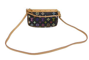 新品同様 LOUIS VUITTON ルイヴィトン ポシェットアクセソワール アクセサリーポーチ M92648 モノグラム マルチカラー ブラック 中古 4b006636