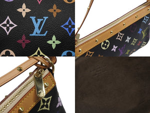 新品同様 LOUIS VUITTON ルイヴィトン ポシェットアクセソワール アクセサリーポーチ M92648 モノグラム マルチカラー ブラック 中古 4b006636