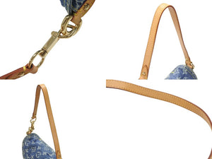 極美品 LOUIS VUITTON ルイヴィトン ミニプリーティ ハンドバッグ M95050 モノグラムデニム レザー ブルー 中古 4b006637