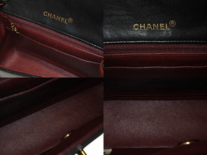 極美品 CHANEL シャネル ミニマトラッセ17 Sフラップ Sチェーンショルダーバッグ 1番台 ラムスキン ココマーク ブラック 中古 4b006639