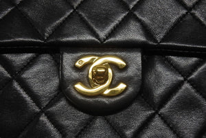 極美品 CHANEL シャネル ミニマトラッセ17 Sフラップ Sチェーンショルダーバッグ 1番台 ラムスキン ココマーク ブラック 中古 4b006639