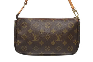 極美品 LOUIS VUITTON ルイヴィトン 村上隆 モノグラム チェリー ポシェット アクセソワール アクセポ ブラウン ロゴ M95008 中古 4b006640