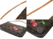 Load image into Gallery viewer, 極美品 LOUIS VUITTON ルイヴィトン 村上隆 モノグラム チェリー ポシェット アクセソワール アクセポ ブラウン ロゴ M95008 中古 4b006640