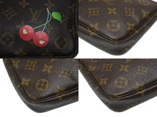 Load image into Gallery viewer, 極美品 LOUIS VUITTON ルイヴィトン 村上隆 モノグラム チェリー ポシェット アクセソワール アクセポ ブラウン ロゴ M95008 中古 4b006640