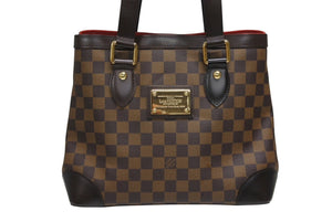極美品 LOUIS VUITTON ルイヴィトン ダミエ ハムステッドPM ハンドバッグ ブラウン N51205 ロゴ 鞄 ゴールド金具 中古 4b006641