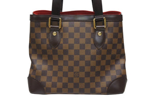 極美品 LOUIS VUITTON ルイヴィトン ダミエ ハムステッドPM ハンドバッグ ブラウン N51205 ロゴ 鞄 ゴールド金具 中古 4b006641