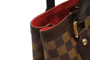 極美品 LOUIS VUITTON ルイヴィトン ダミエ ハムステッドPM ハンドバッグ ブラウン N51205 ロゴ 鞄 ゴールド金具 中古 4b006641