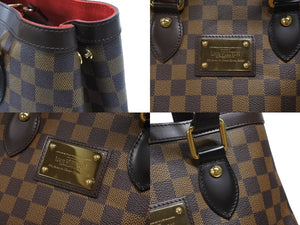 極美品 LOUIS VUITTON ルイヴィトン ダミエ ハムステッドPM ハンドバッグ ブラウン N51205 ロゴ 鞄 ゴールド金具 中古 4b006641