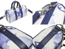 Load image into Gallery viewer, 新品同様 LOUIS VUITTON ルイヴィトン キーポルXS 2WAY ショルダーバッグ M45761 モノグラムウォーターカラー ネイビー ホワイト 中古 4b006643