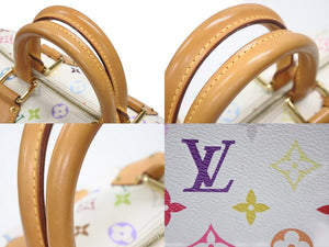 LOUIS VUITTON ルイヴィトン スピーディ30 ハンドバッグ M92643 モノグラム マルチカラー 村上隆 ホワイト 美品 中古 4b006646