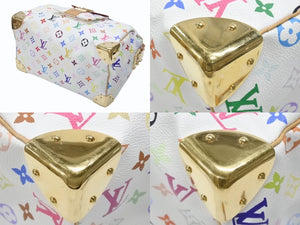 LOUIS VUITTON ルイヴィトン スピーディ30 ハンドバッグ M92643 モノグラム マルチカラー 村上隆 ホワイト 美品 中古 4b006646