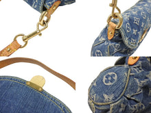 Load image into Gallery viewer, LOUIS VUITTON ルイヴィトン ミニプリーティ ワンショルダーバッグ M95050 モノグラム デニム レザー ゴールド金具 美品 中古 4b006648