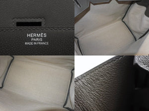 新品同様 HERMES エルメス ハンドバッグ オータクロア50 ヴェールマキ トワルキャンプ シルバー金具 U刻印 中古 4b006651