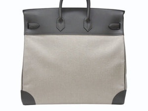 新品同様 HERMES エルメス ハンドバッグ オータクロア50 ヴェールマキ トワルキャンプ シルバー金具 U刻印 中古 4b006651