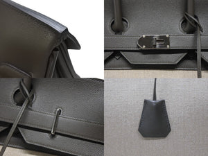 新品同様 HERMES エルメス ハンドバッグ オータクロア50 ヴェールマキ トワルキャンプ シルバー金具 U刻印 中古 4b006651