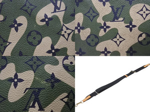 極美品 LOUIS VUITTON ルイヴィトン ×村上隆 キーポルバンドリエール55 モノグラムモフラージュ M95774 ゴールド金具 中古 4b006652