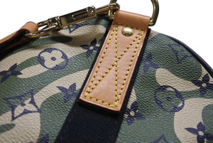 極美品 LOUIS VUITTON ルイヴィトン ×村上隆 キーポルバンドリエール55 モノグラムモフラージュ M95774 ゴールド金具 中古 4b006652