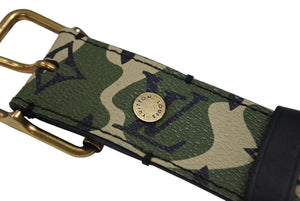 新品同様 LOUIS VUITTON ルイヴィトン ベルト サンチュール モノグラモフラージュ 村上隆 サイズ90 M9646U ゴールド金具 中古 4b006653