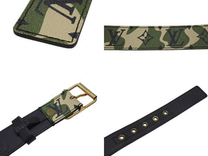 新品同様 LOUIS VUITTON ルイヴィトン ベルト サンチュール モノグラモフラージュ 村上隆 サイズ90 M9646U ゴールド金具 中古 4b006653