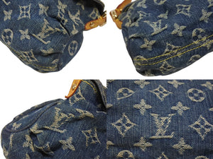 極美品 LOUIS VUITTON ルイヴィトン ミニプリーティ ワンショルダーバッグ M95050 モノグラム デニム レザー ゴールド金具 中古 4b006656