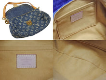 Load image into Gallery viewer, 極美品 LOUIS VUITTON ルイヴィトン ミニプリーティ ワンショルダーバッグ M95050 モノグラム デニム レザー ゴールド金具 中古 4b006656