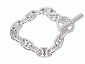 新品未使用 HERMES エルメス Chaine d'Ancre Bracelet MM シェーヌダンクル MM ブレスレット Ag925 シルバー 15コマ 中古 4b006660