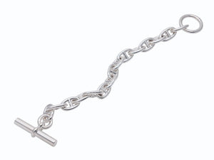 新品未使用 HERMES エルメス Chaine d'Ancre Bracelet MM シェーヌダンクル MM ブレスレット Ag925 シルバー 15コマ 中古 4b006660