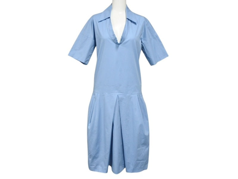 JIL SANDER ジルサンダー ロングワンピース JDG426AJG05161 サイズ32 ブルー コットン ポリウレタン 美品 中古 4b006663