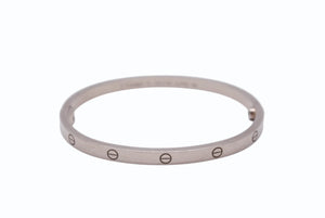 CARTIER カルティエ Love ラブブレス ブレスレット スモール シルバー ホワイトゴールド ジュエリー B6079217 18g 新型 15号 美品 中古 4b006666