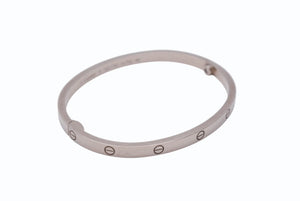 CARTIER カルティエ Love ラブブレス ブレスレット スモール シルバー ホワイトゴールド ジュエリー B6079217 18g 新型 15号 美品 中古 4b006666