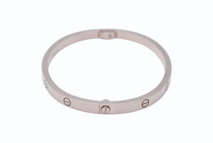 CARTIER カルティエ Love ラブブレス ブレスレット スモール シルバー ホワイトゴールド ジュエリー B6079217 18g 新型 15号 美品 中古 4b006666