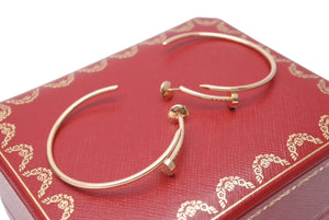 極美品 CARTIER カルティエ ジュスト アン クル フープ イヤリング ラージ ピアス ゴールド ピンクゴールド ジュエリー 10.8g B8301211 中古 4b006667