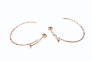 極美品 CARTIER カルティエ ジュスト アン クル フープ イヤリング ラージ ピアス ゴールド ピンクゴールド ジュエリー 10.8g B8301211 中古 4b006667