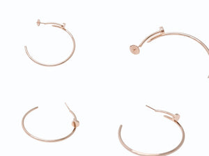 極美品 CARTIER カルティエ ジュスト アン クル フープ イヤリング ラージ ピアス ゴールド ピンクゴールド ジュエリー 10.8g B8301211 中古 4b006667