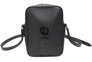 LOUIS VUITTON × SUPREME ルイヴィトン シュプリーム 17AW ダヌーブ PM ショルダーバッグ M53417 エピ ブラック 美品 中古 4b006689
