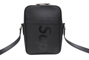 LOUIS VUITTON × SUPREME ルイヴィトン シュプリーム 17AW ダヌーブ PM ショルダーバッグ M53417 エピ ブラック 美品 中古 4b006689