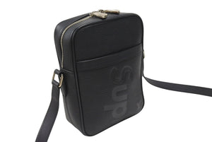 LOUIS VUITTON × SUPREME ルイヴィトン シュプリーム 17AW ダヌーブ PM ショルダーバッグ M53417 エピ ブラック 美品 中古 4b006689