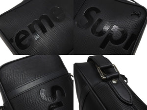 LOUIS VUITTON × SUPREME ルイヴィトン シュプリーム 17AW ダヌーブ PM ショルダーバッグ M53417 エピ ブラック 美品 中古 4b006689