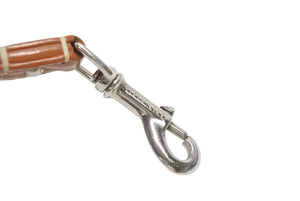 GOYARD ゴヤール リードペット用品 ペットグッズ ブラウン PVC レザー ヘリンボーン シルバー金具 美品 中古 4b006692 