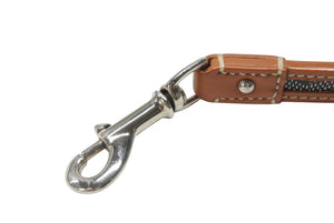 GOYARD ゴヤール リードペット用品 ペットグッズ ブラウン PVC レザー ヘリンボーン シルバー金具 美品 中古 4b006692 
