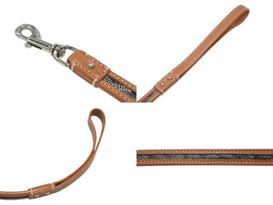 GOYARD ゴヤール リードペット用品 ペットグッズ ブラウン PVC レザー ヘリンボーン シルバー金具 美品 中古 4b006692 
