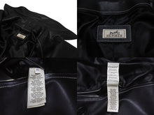 Load image into Gallery viewer, 新品同様 HERMES エルメス レザーコート ジャケット ブラック ブラウン カーフスキン サイズ50 中古 4b006695